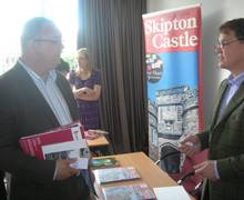 Woods Coaches MD Kevin Brown talks to Sebastian Fattorini of Skipton Castle at the 'Meet the Tour Buyer' Workshop at Jurys Inn Hotel, Bradford