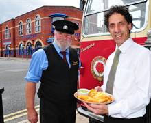 Will Hamer of Cumbria Classic Coaches and Tasos Pattichis of the Olympus Restaurant 