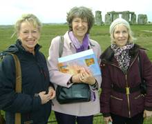 Stonehenge: Hillary Christmas of Norman Allen Group Travel, Blue Badge Guide Judi Cross and Judith Reed