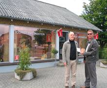 Denmark Inbound: Outside Tarm TIC in Jutland with Frank Juel Rhan of the local Tourist Board 